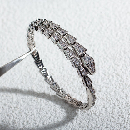 Pomuse SERPENTI BRACELET 6MM SILVER DIAMOND
