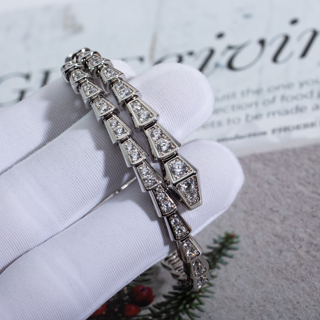 Pomuse SERPENTI BRACELET 6MM SILVER DIAMOND