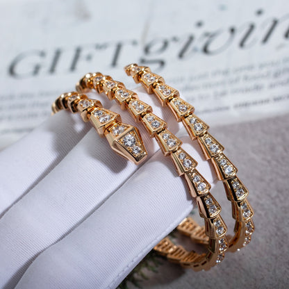 Pomuse SERPENTI BRACELET PINK GOLD DIAMOND DOUBLE ROW