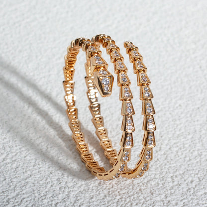 Pomuse SERPENTI BRACELET PINK GOLD DIAMOND DOUBLE ROW