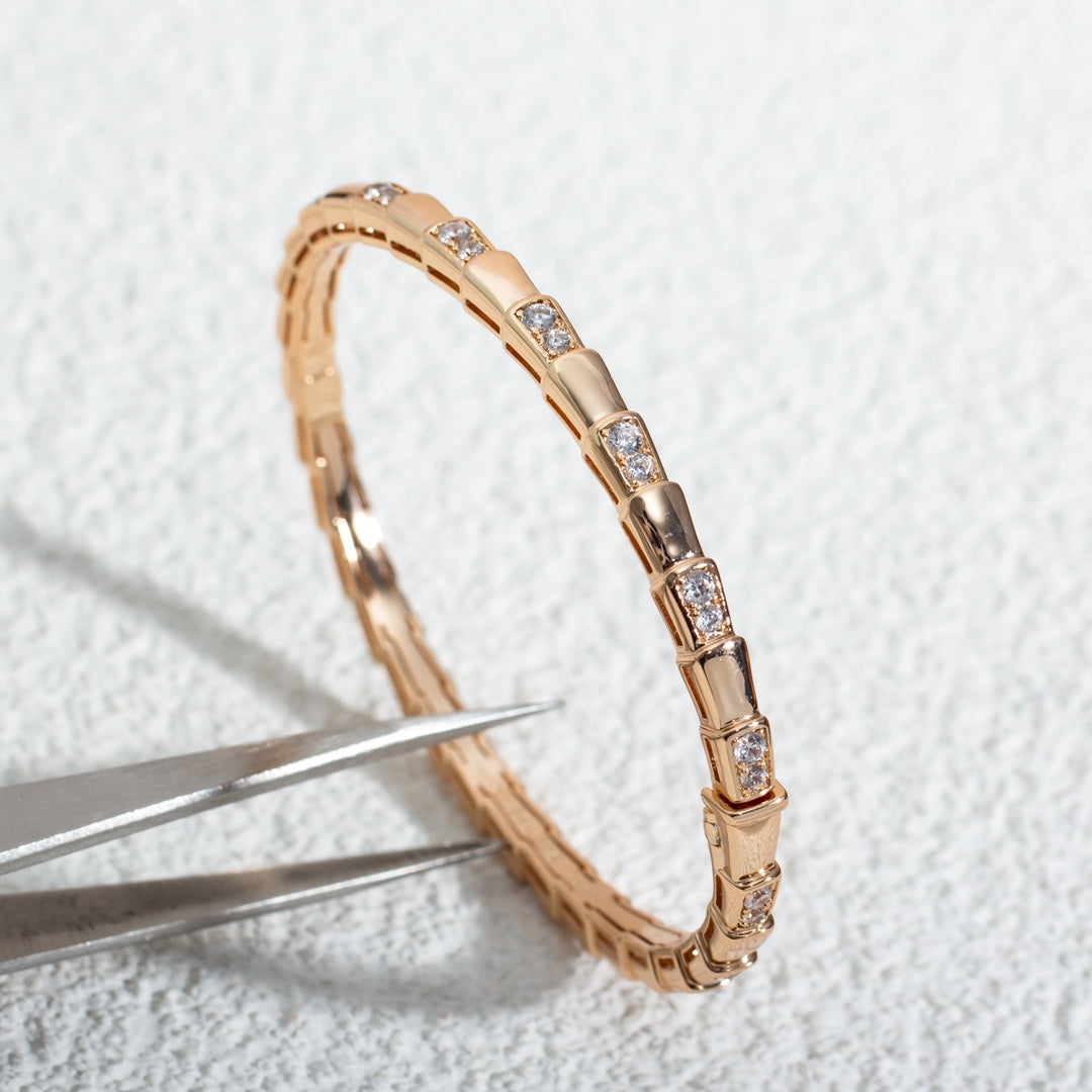 Pomuse SERPENTI SMALL BRACELET PINK GOLD DIAMOND