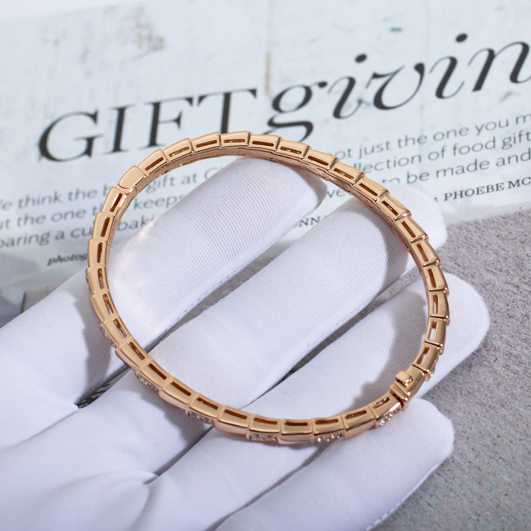 Pomuse SERPENTI SMALL BRACELET PINK GOLD DIAMOND