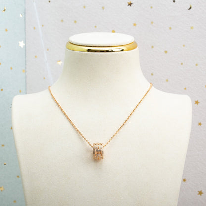 Pomuse PARENTESI NECKLACE PINK GOLD DIAMOND