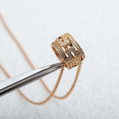 Pomuse PARENTESI NECKLACE PINK GOLD DIAMOND