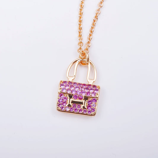 Pomuse CONSTANCE PEDANT PURPLE DIAMOND NECKLACE