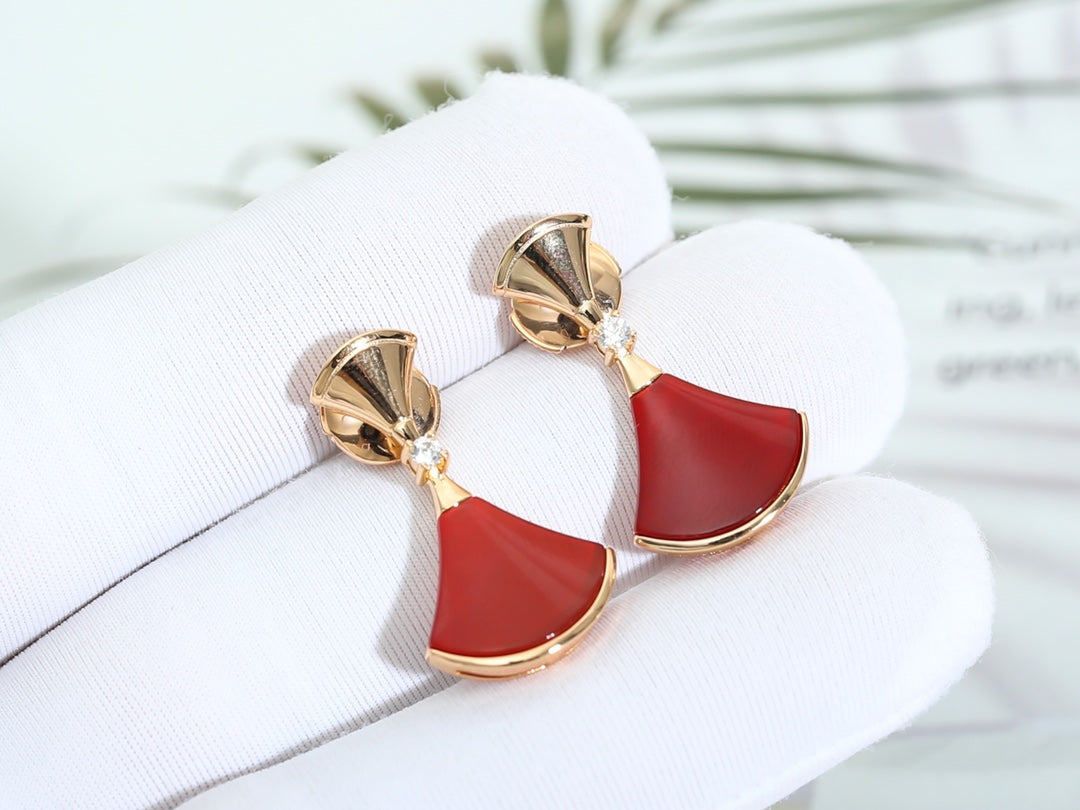 Pomuse DREAM Carnelian PINK GOLD EARRINGS