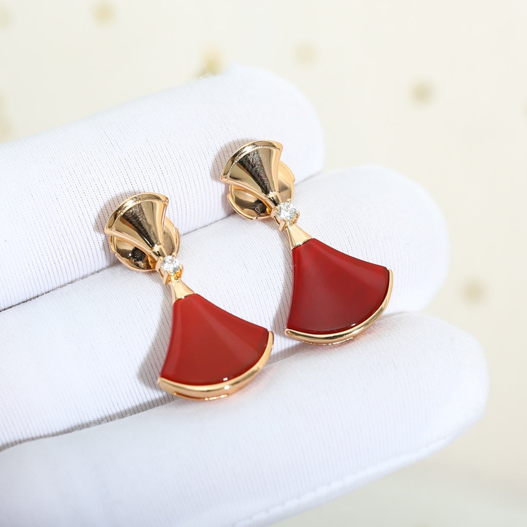 Pomuse DREAM Carnelian PINK GOLD EARRINGS