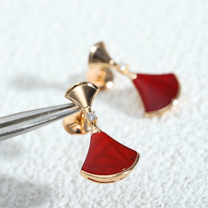 Pomuse DREAM Carnelian PINK GOLD EARRINGS