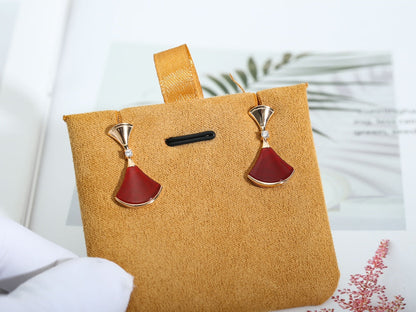 Pomuse DREAM Carnelian PINK GOLD EARRINGS
