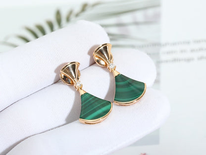 Pomuse DREAM MALACHITE PINK GOLD EARRINGS