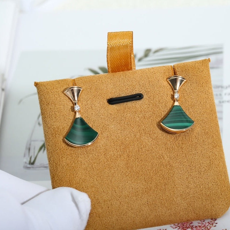 Pomuse DREAM MALACHITE PINK GOLD EARRINGS