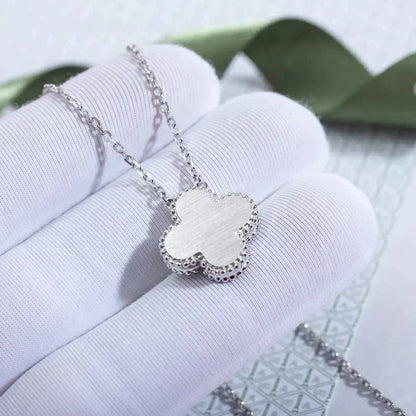Pomuse CLOVER  15MM DIAMOND LASER NECKLACE SILVER