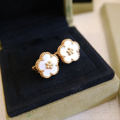 Pomuse LUCKY PINK GOLD WHITE MOP EARRINGS