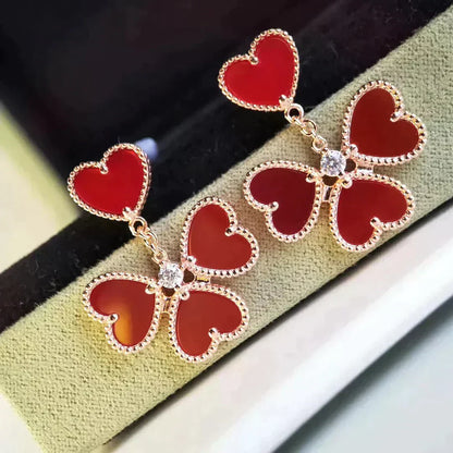 Pomuse SWEET CLOVER CARNELIAN EARRINGS