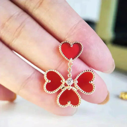 Pomuse SWEET CLOVER CARNELIAN EARRINGS