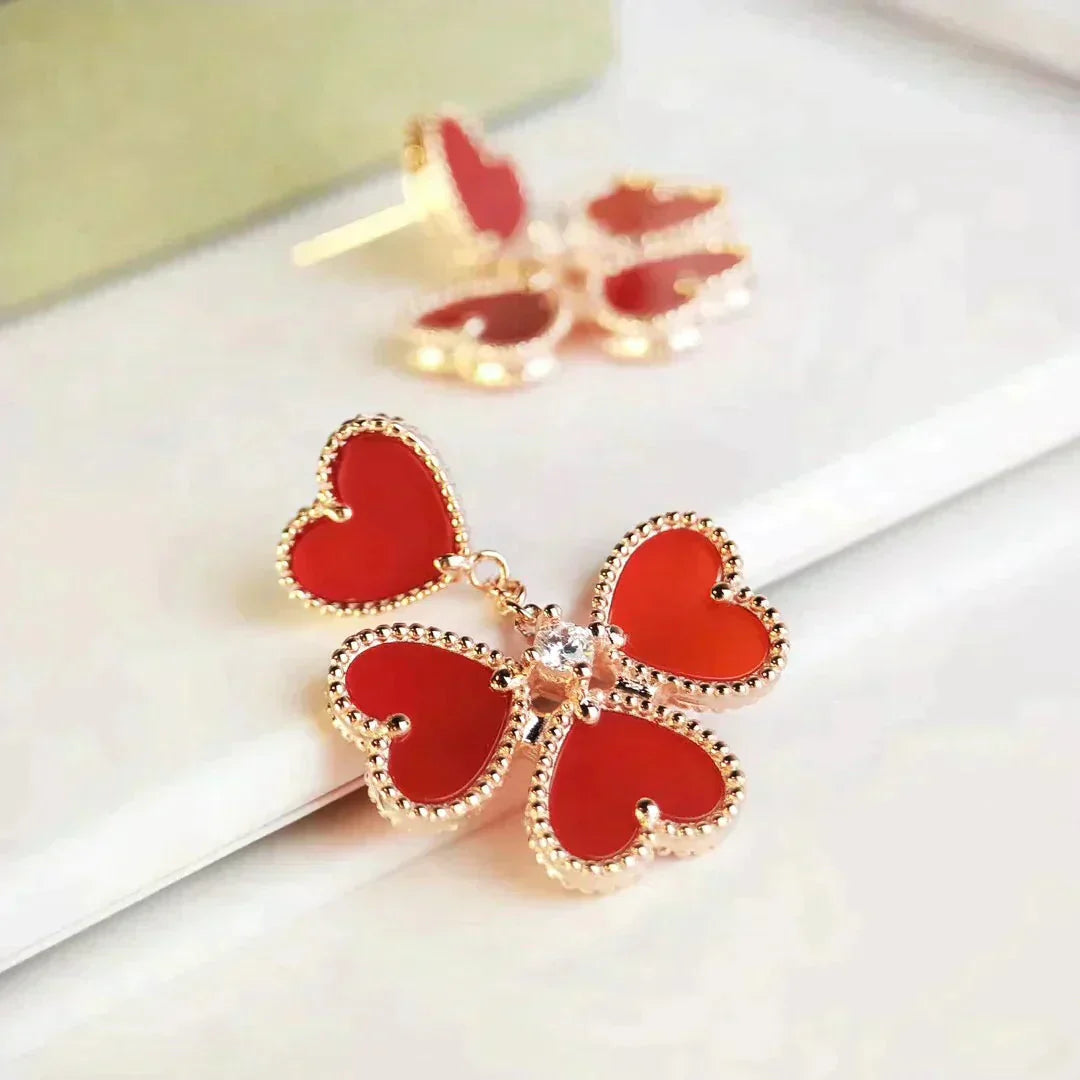 Pomuse SWEET CLOVER CARNELIAN EARRINGS