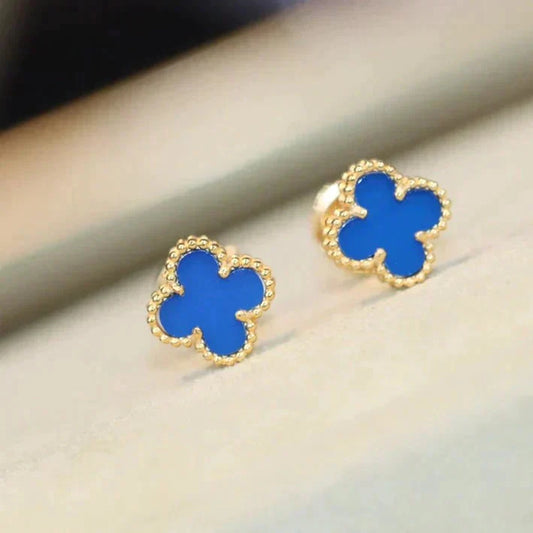 Pomuse CLOVER MINI 9.5MM TURQUOISE EARRINGS