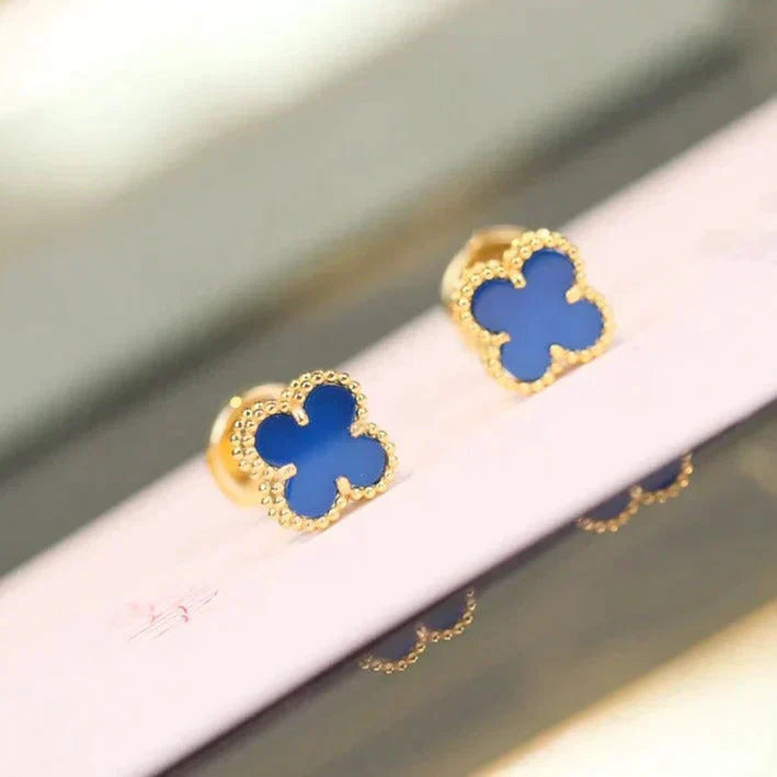 Pomuse CLOVER MINI 9.5MM TURQUOISE EARRINGS