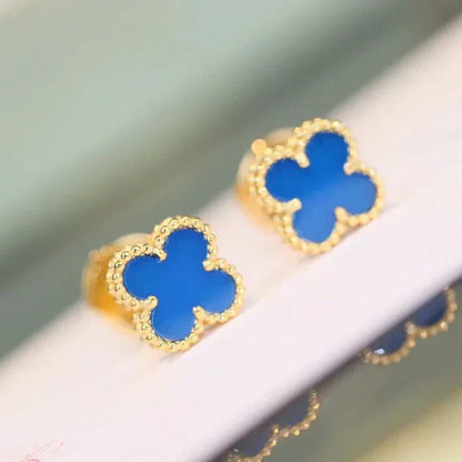 Pomuse CLOVER MINI 9.5MM TURQUOISE EARRINGS