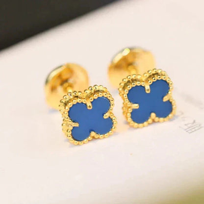 Pomuse CLOVER MINI 9.5MM TURQUOISE EARRINGS