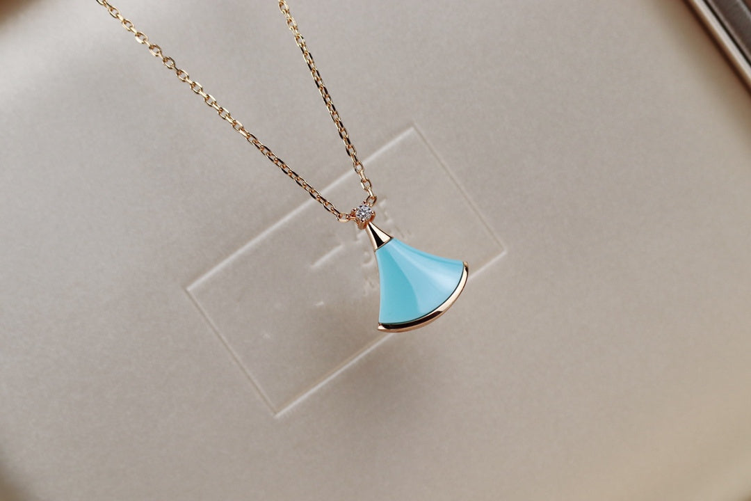 Pomuse DREAM NECKLACE TURQUOISE PINK GOLD