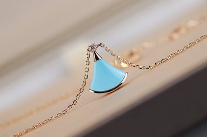 Pomuse DREAM NECKLACE TURQUOISE PINK GOLD