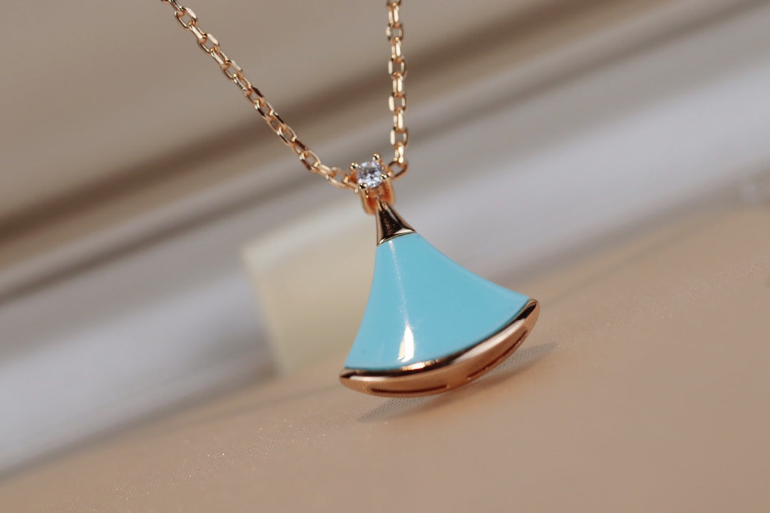 Pomuse DREAM NECKLACE TURQUOISE PINK GOLD