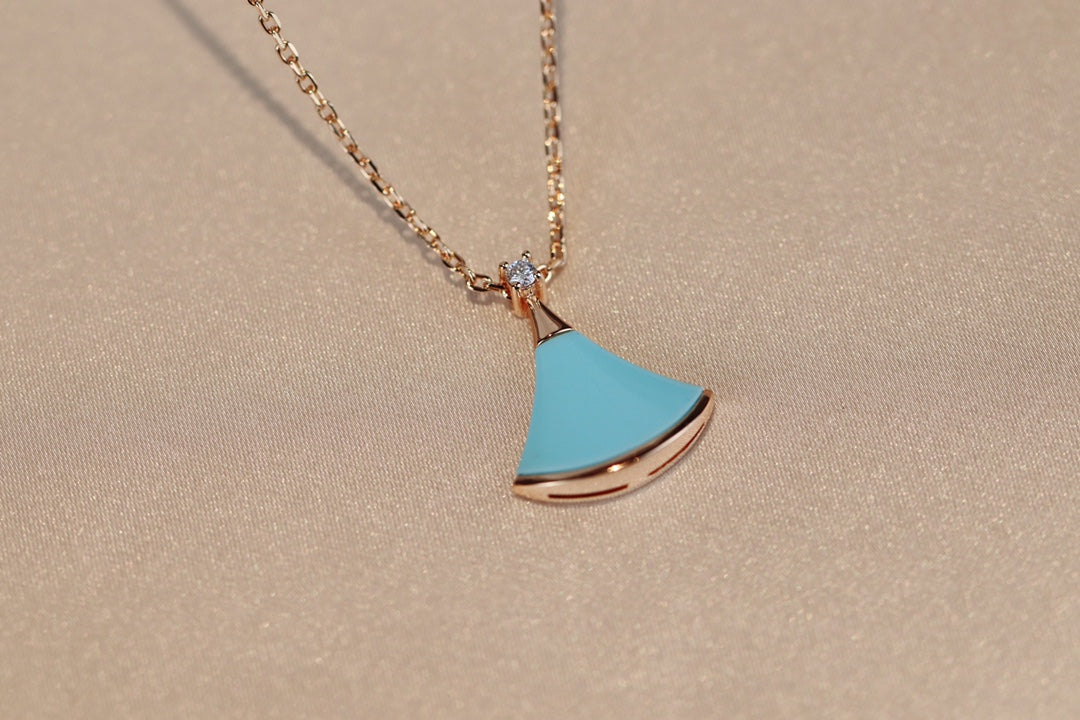 Pomuse DREAM NECKLACE TURQUOISE PINK GOLD