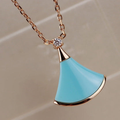 Pomuse DREAM NECKLACE TURQUOISE PINK GOLD