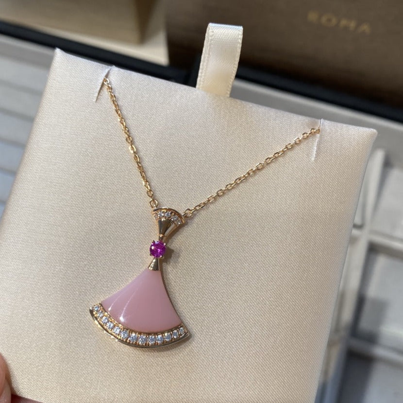 Pomuse DREAM NECKLACE PINK OPAL