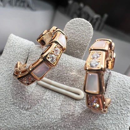 Pomuse SERPENTI MOP PINK GOLD EARRINGS