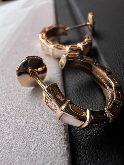 Pomuse SERPENTI MOP PINK GOLD EARRINGS