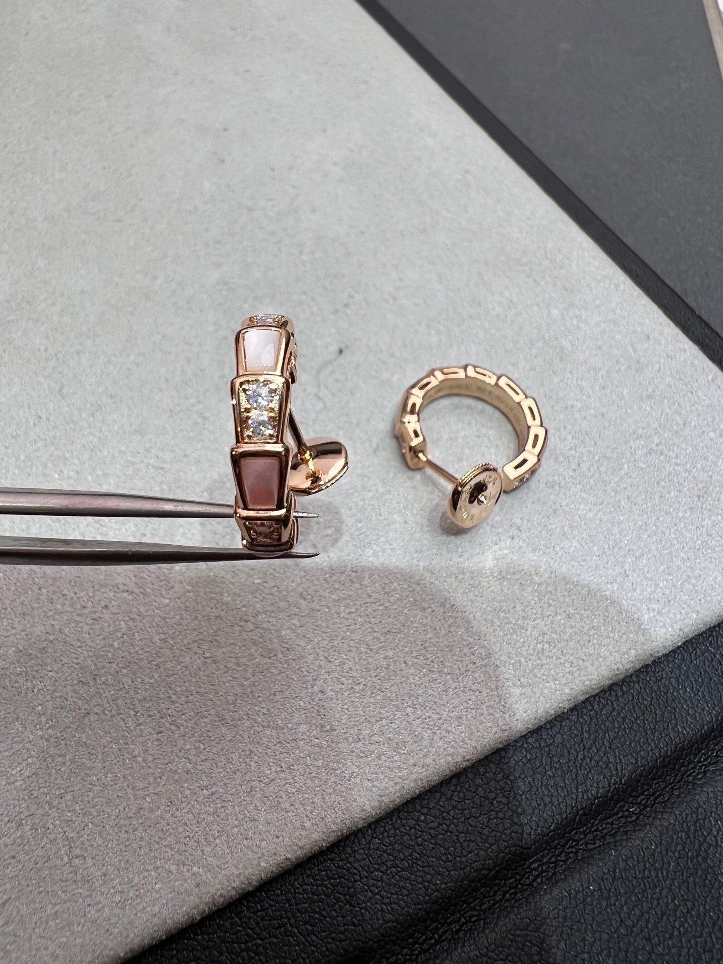 Pomuse SERPENTI MOP PINK GOLD EARRINGS