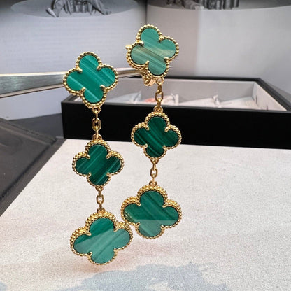 Pomuse CLOVER MALACHITE 3 MOTIFS GOLD
