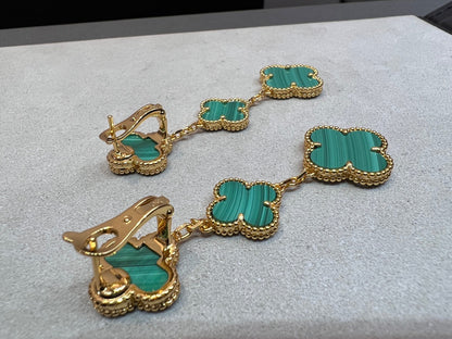 Pomuse CLOVER MALACHITE 3 MOTIFS GOLD