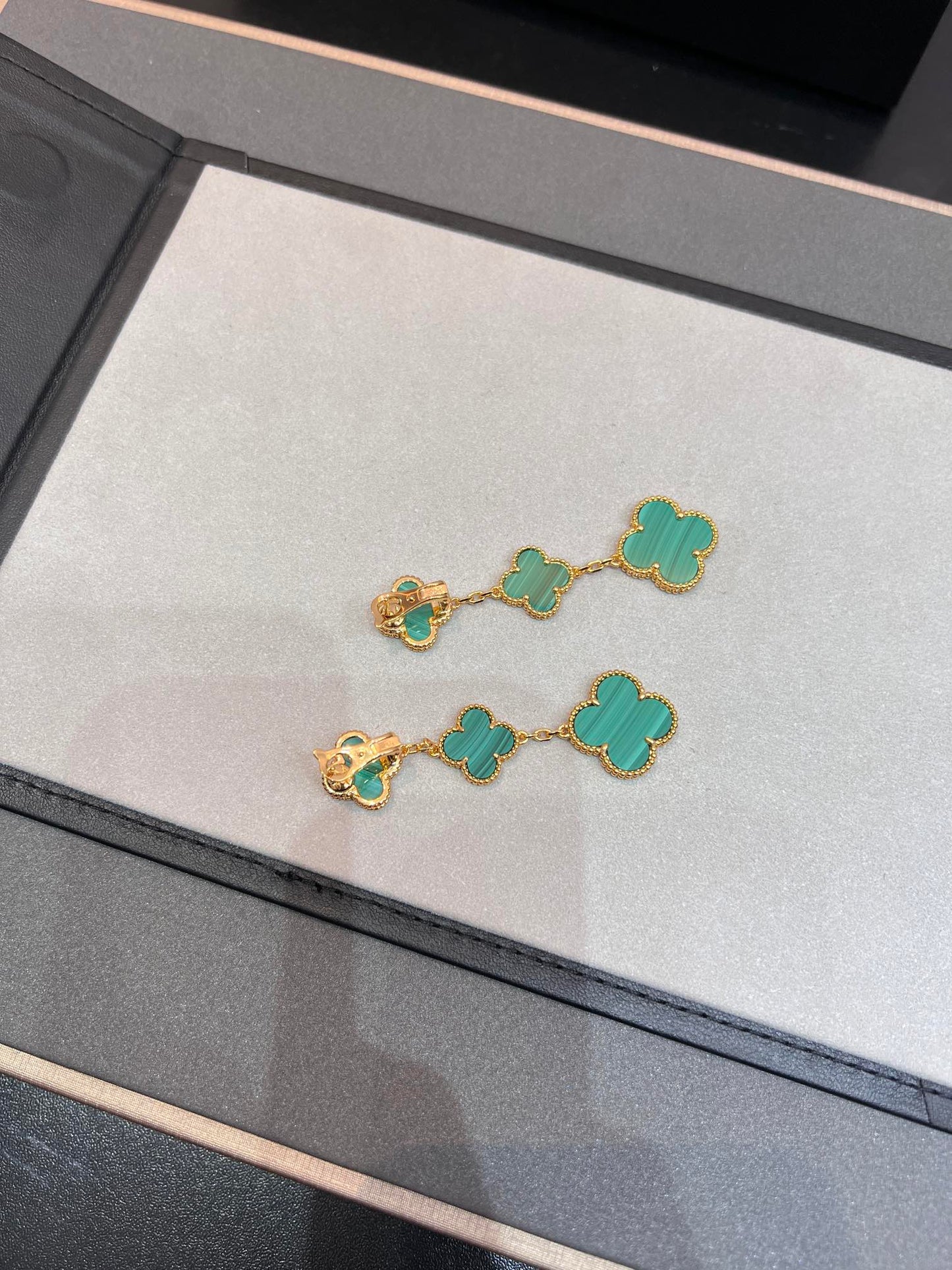 Pomuse CLOVER MALACHITE 3 MOTIFS GOLD
