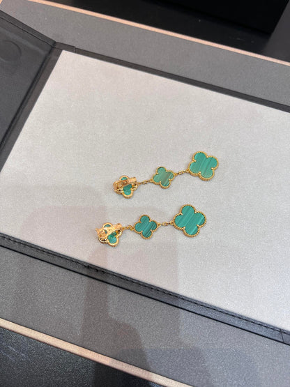 Pomuse CLOVER MALACHITE 3 MOTIFS GOLD