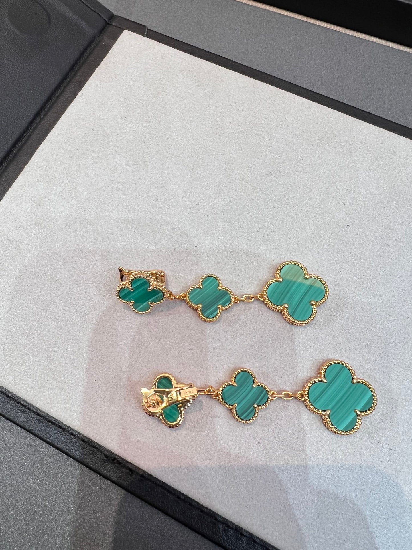 Pomuse CLOVER MALACHITE 3 MOTIFS GOLD