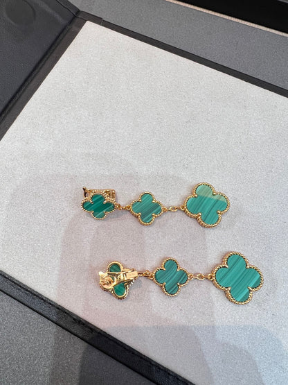 Pomuse CLOVER MALACHITE 3 MOTIFS GOLD