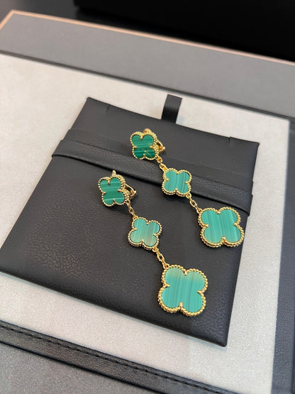 Pomuse CLOVER MALACHITE 3 MOTIFS GOLD