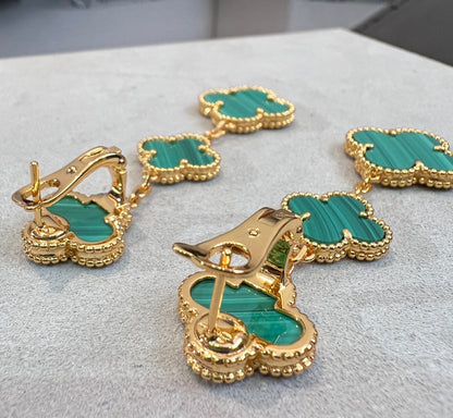 Pomuse CLOVER MALACHITE 3 MOTIFS GOLD