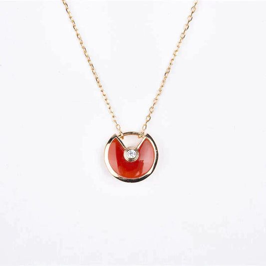Pomuse AMULETTE GOLD CARNELIAN ONYX NECKLACE