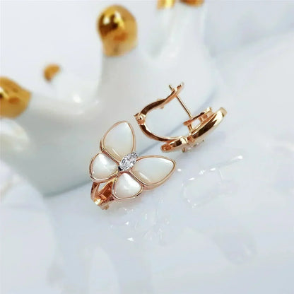 Pomuse BUTTERFLY MOP DIAMOND EARRINGS