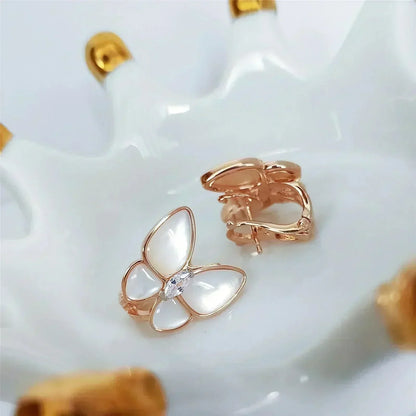 Pomuse BUTTERFLY MOP DIAMOND EARRINGS