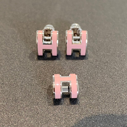 Pomuse MINI POP H SILVER EARRINGS PINK