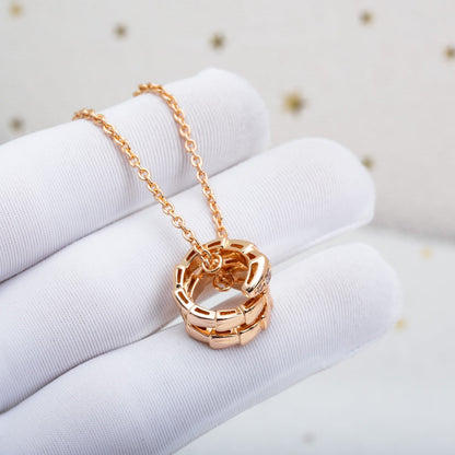Pomuse SERPENTI PINK GOLD NECKLACE DIAMOND