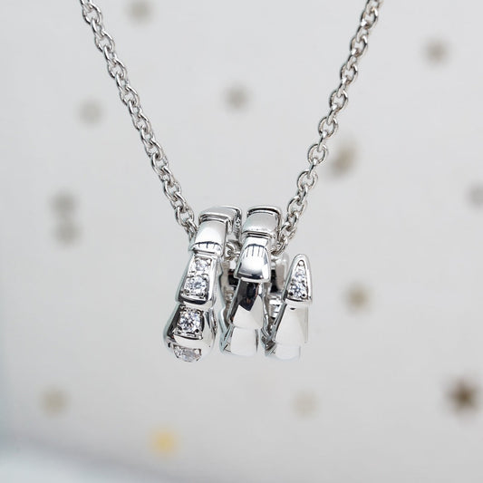 Pomuse SERPENTI SILVER NECKLACE DIAMOND