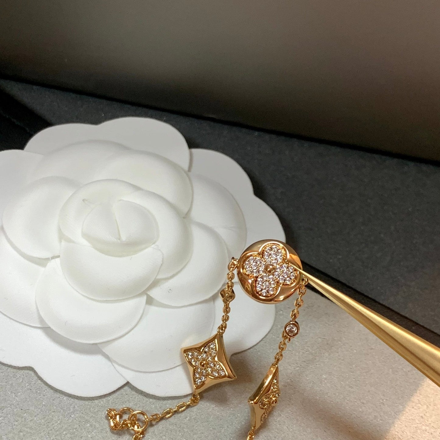 Pomuse STAR AND SUN 4 MOTIFS GOLD DIAMONDS BRACELET