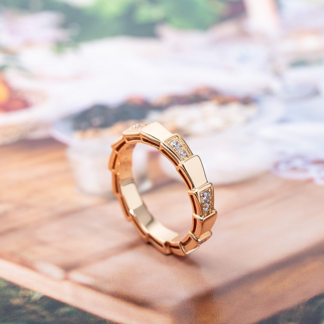 Pomuse SERPENTI RING PINK GOLD  3MM