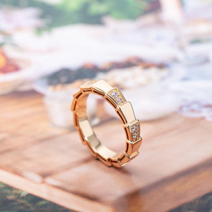 Pomuse SERPENTI RING PINK GOLD  3MM